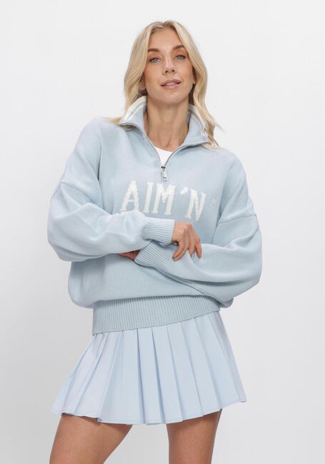 Hellblau AIM'N Pullover COLLEGE KNITTED HALF ZIP - large