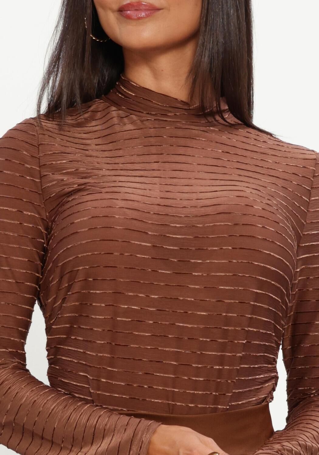 Braune NUKUS Top GRACIE TOP STRIPE - large