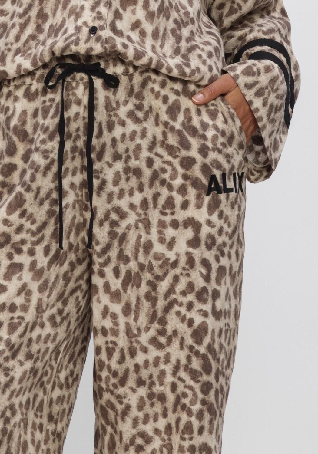 Braune ALIX THE LABEL Hosen LADIES WOVEN SPORTY ANIMAL PANTS - large