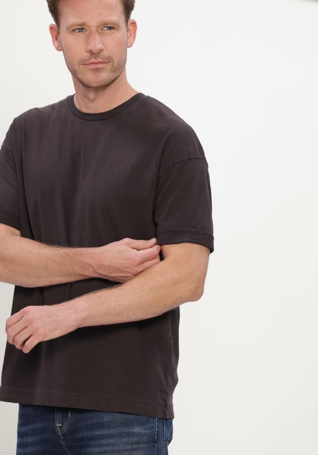 Braune DRYKORN T-shirt THILO - large