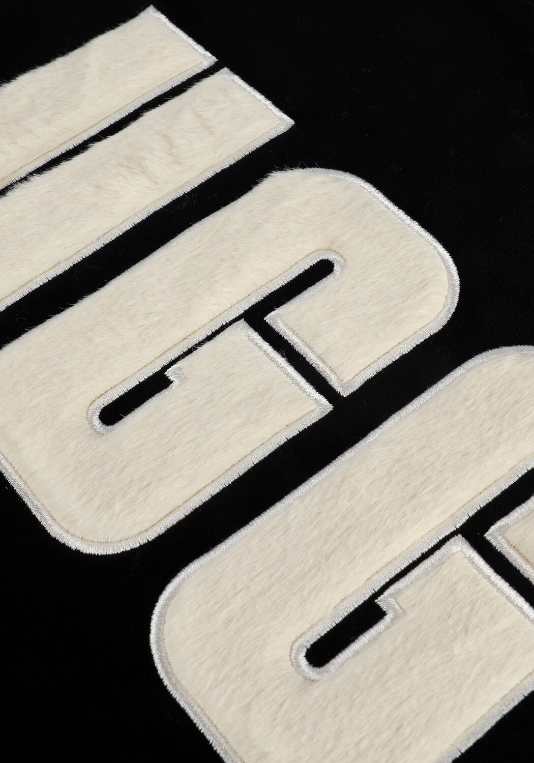 Schwarze UGG Sweatshirt W MADELINE FUZZY LOGO CREWNECK - large