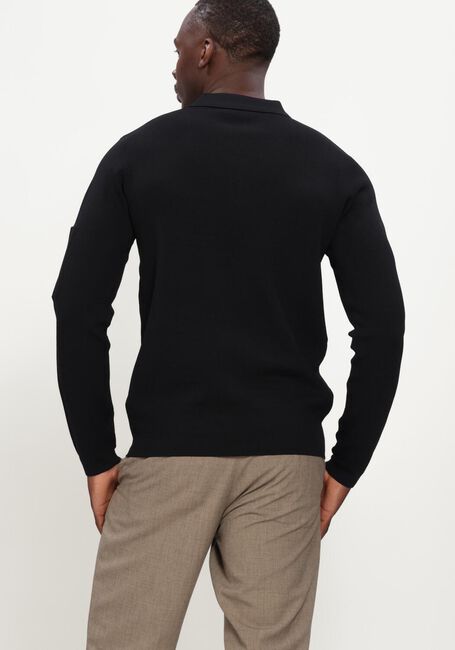 Schwarze GENTI Pullover POLO ZIP LS - large