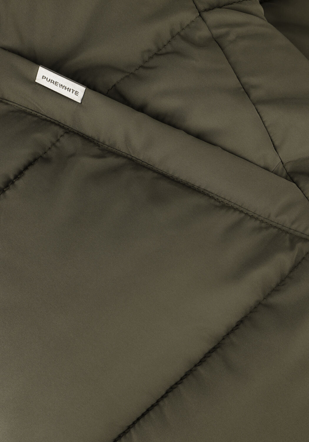 Olive PUREWHITE Wattierte Jack PUFFER COAT WITH DETACHABLE HOOD - large