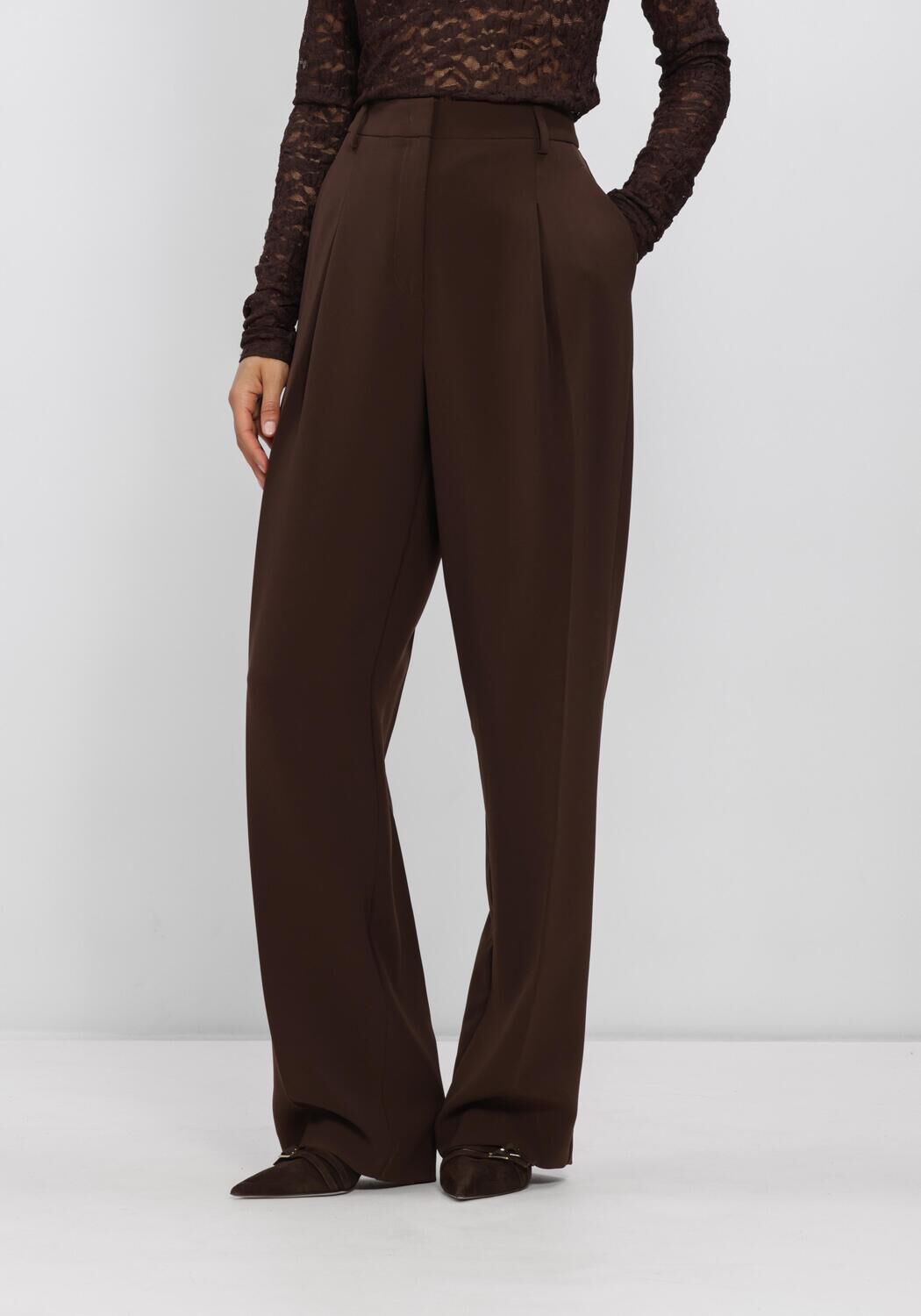 Braune DANTE6 Weite Hose CHAD PLEATED PANTS - large