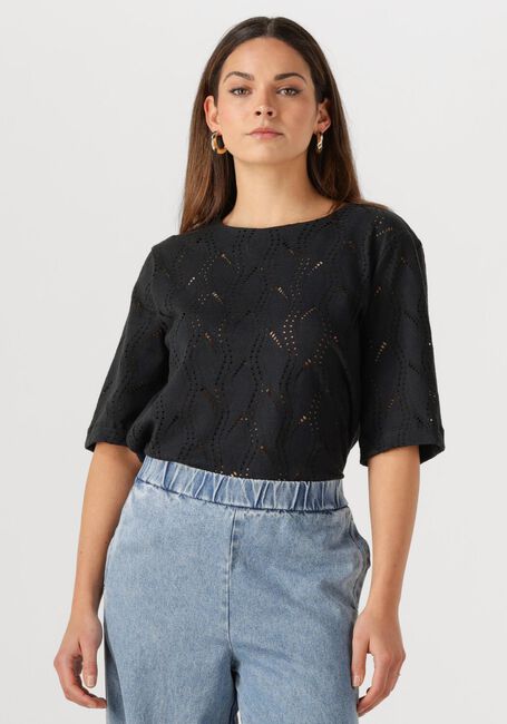 Schwarze OBJECT Top OBJAVA 2/4 LO O-NECK TOP - large