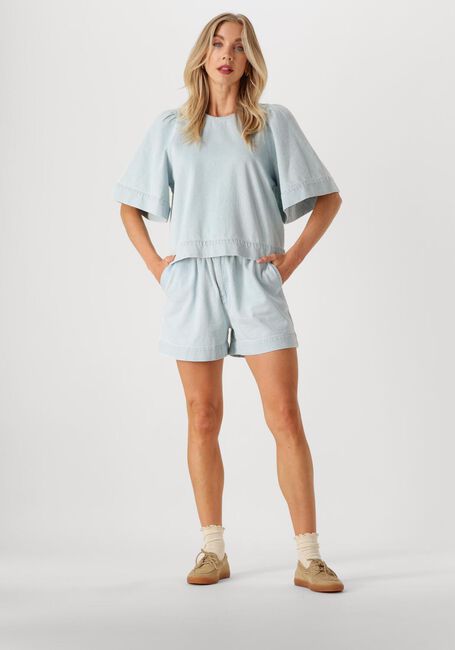 Blaue BY-BAR Kurze Hosen LEON BLEECHED DENIM SHORT - large