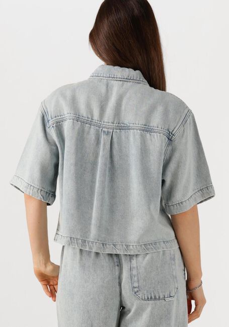 Blaue CATWALK JUNKIE Blusen SHORT SLEEVE DENIM BLOUSE - large