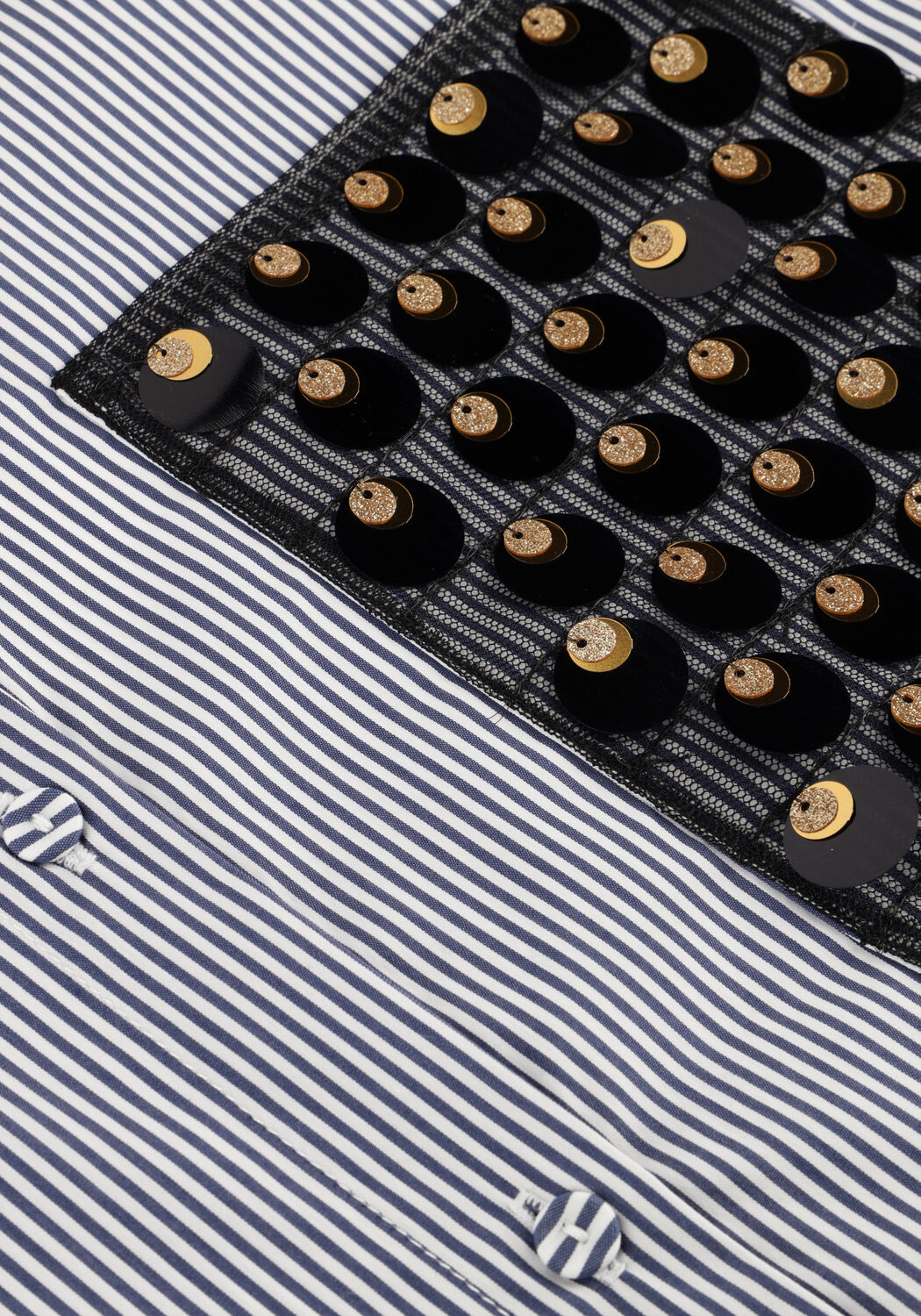 Mehrfarbige/Bunte JANSEN AMSTERDAM Blusen GOLDIE BLOUSE CS3 726 SEQUINS POCKET - large