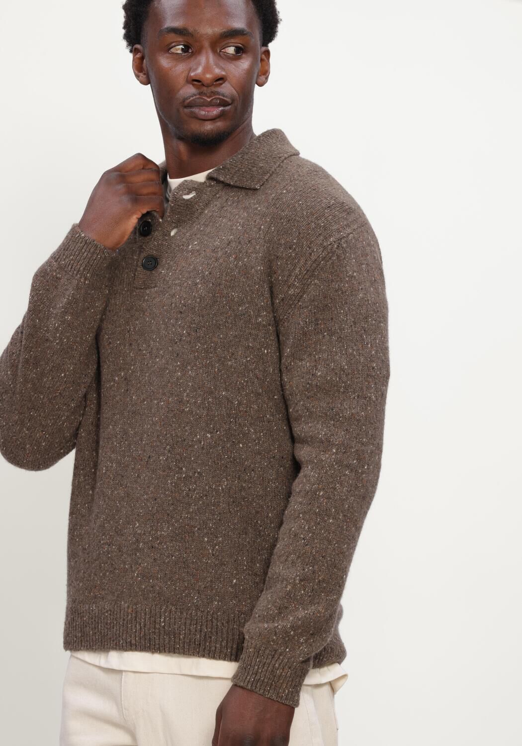 Braune THE GOODPEOPLE Pullover KPOLO - large
