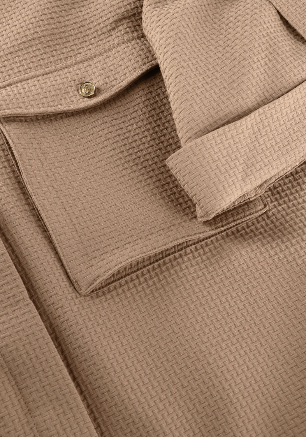 Camelfarbene STUDIO ANNELOES Blusen Nellie waffle blouse - large