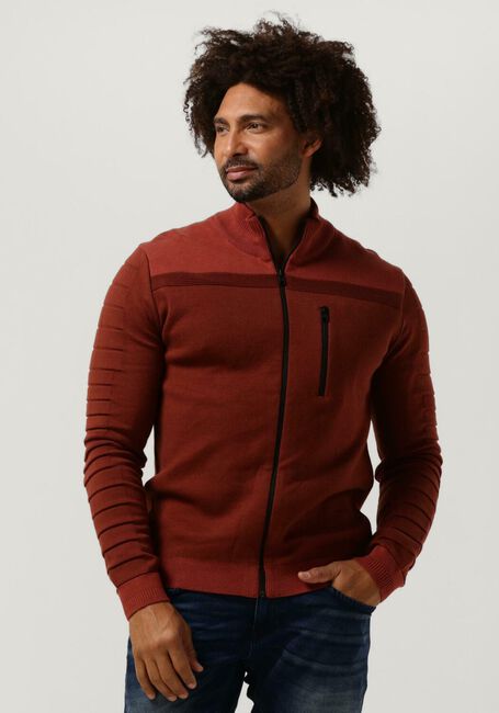 Rote VANGUARD Strickjacke ZIP JACKET COTTON BONDED - large