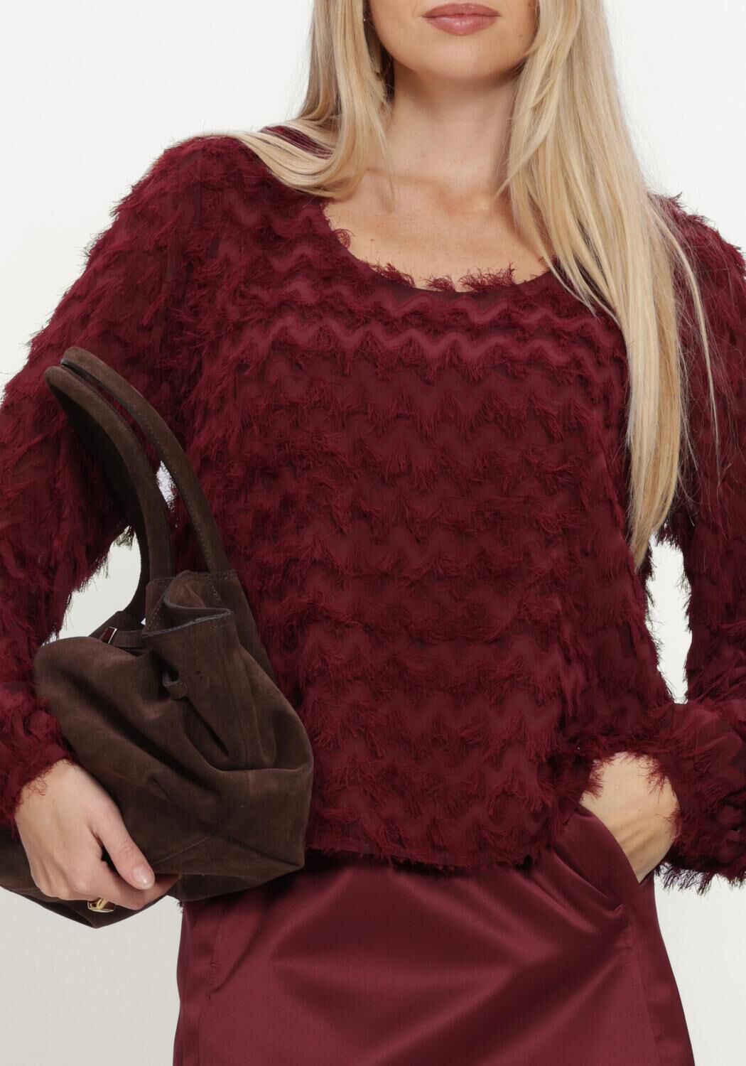 Bordeaux SELECTED WOMEN Pullover SLWMYLA LS RELAXED TOP - large