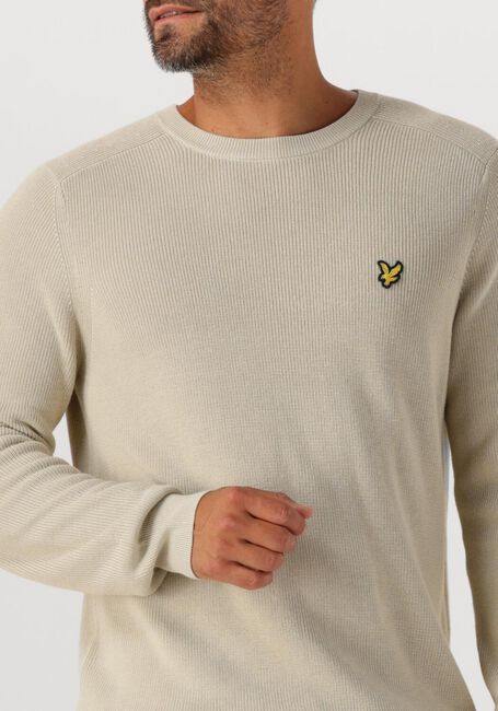 Taupe LYLE & SCOTT Pullover ENGINEERED RIB CREW NECK - large