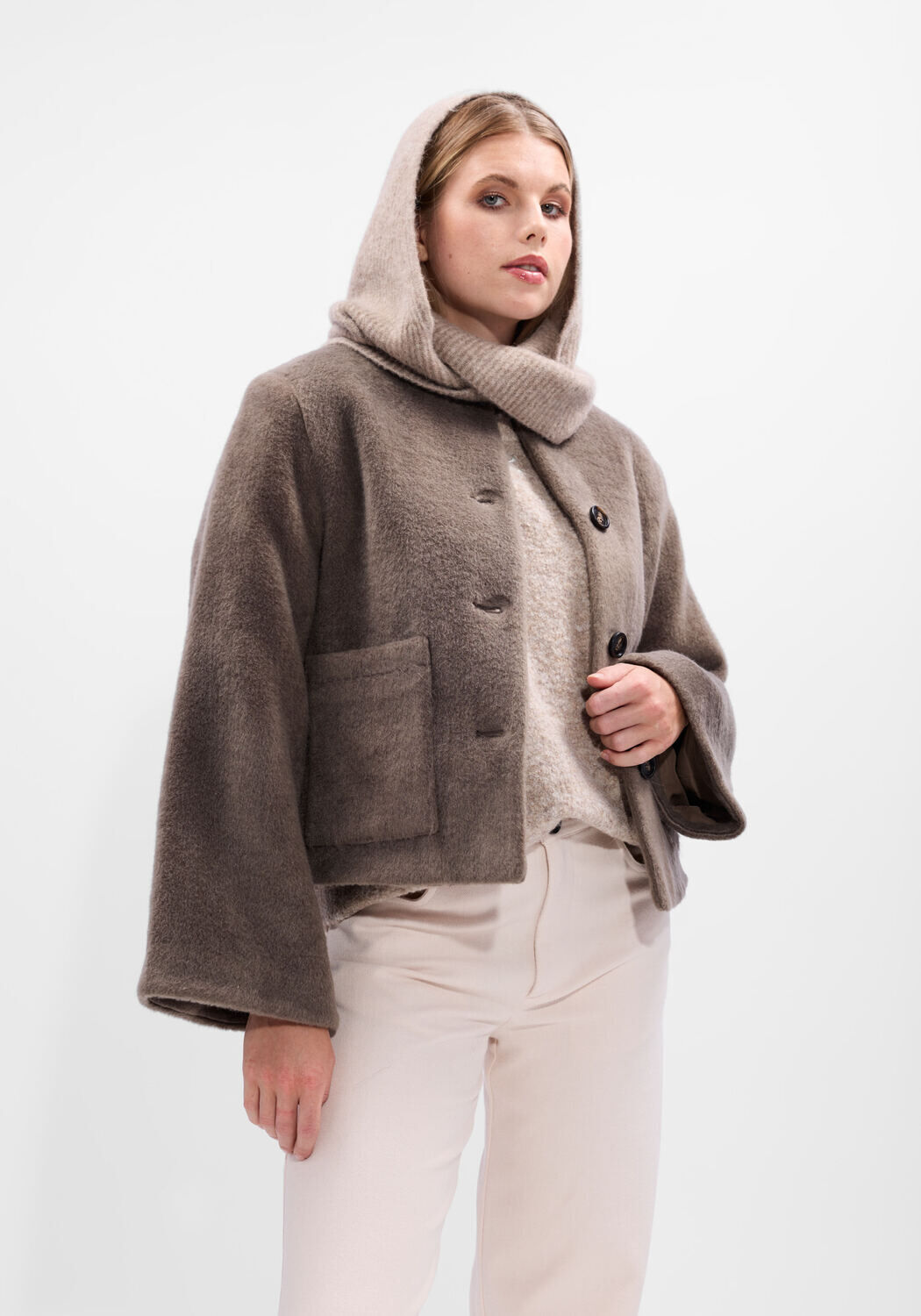 Taupe STUDIO AR Jack AUBREY FAUX MOHAIR - large