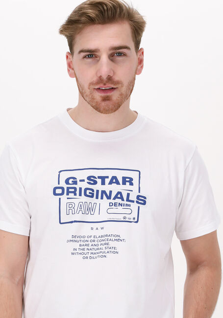 Weiße G-STAR RAW T-shirt ORIGINALS LOGO R T - large