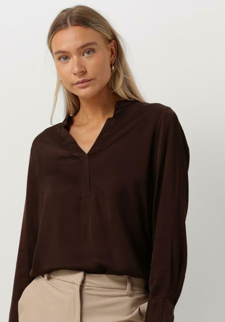Braune SELECTED FEMME Blusen SLFMARIBELL LS SATIN TOP B - large