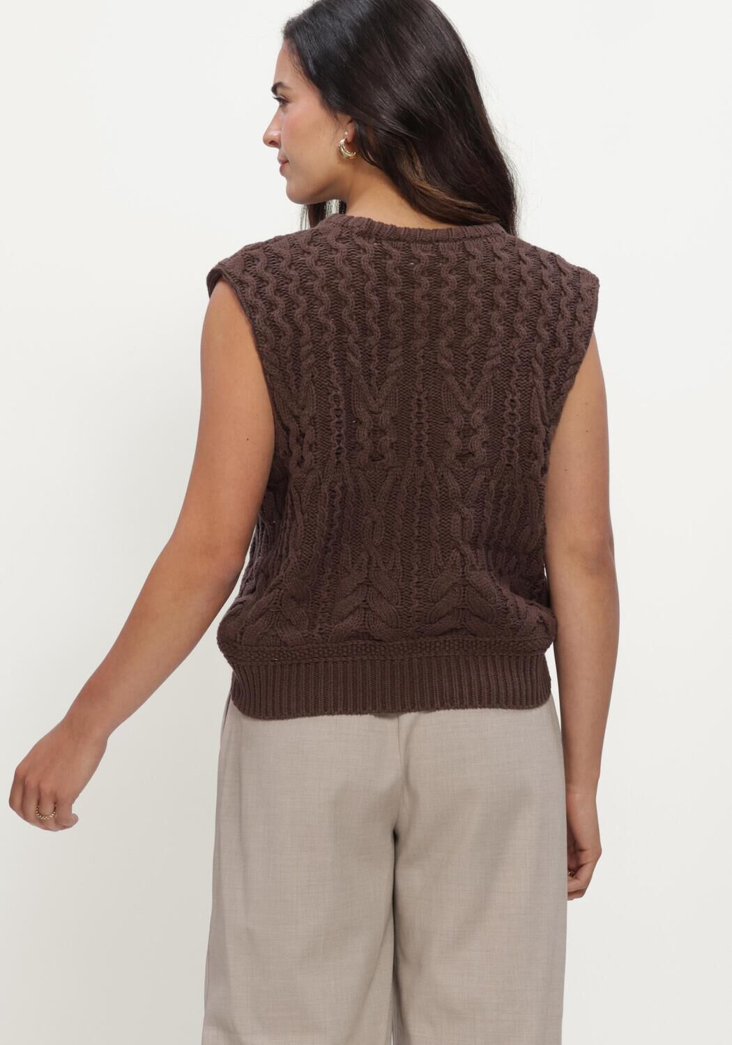 Braune MSCH COPENHAGEN Pullover MSCHMARISELA VEST - large
