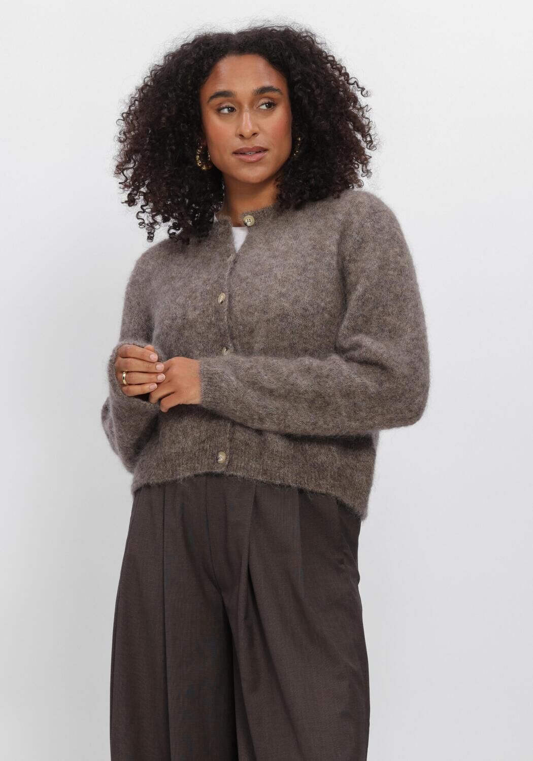 Taupe BY-BAR Pullover VASILE CARDIGAN - large
