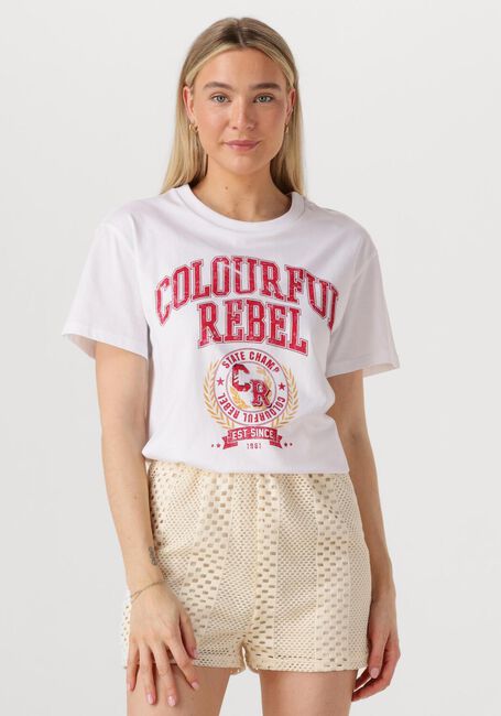 Weiße COLOURFUL REBEL T-shirt CR VARSITY LOOSEFIT TEE - large