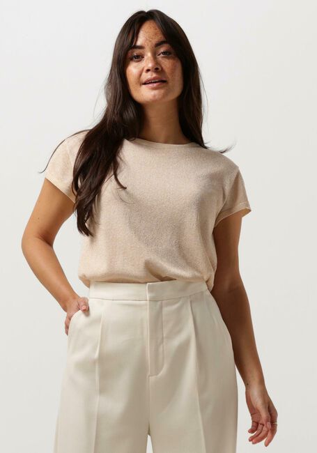 Goldfarbene MINUS T-shirt CARLINA KNIT TEE - large