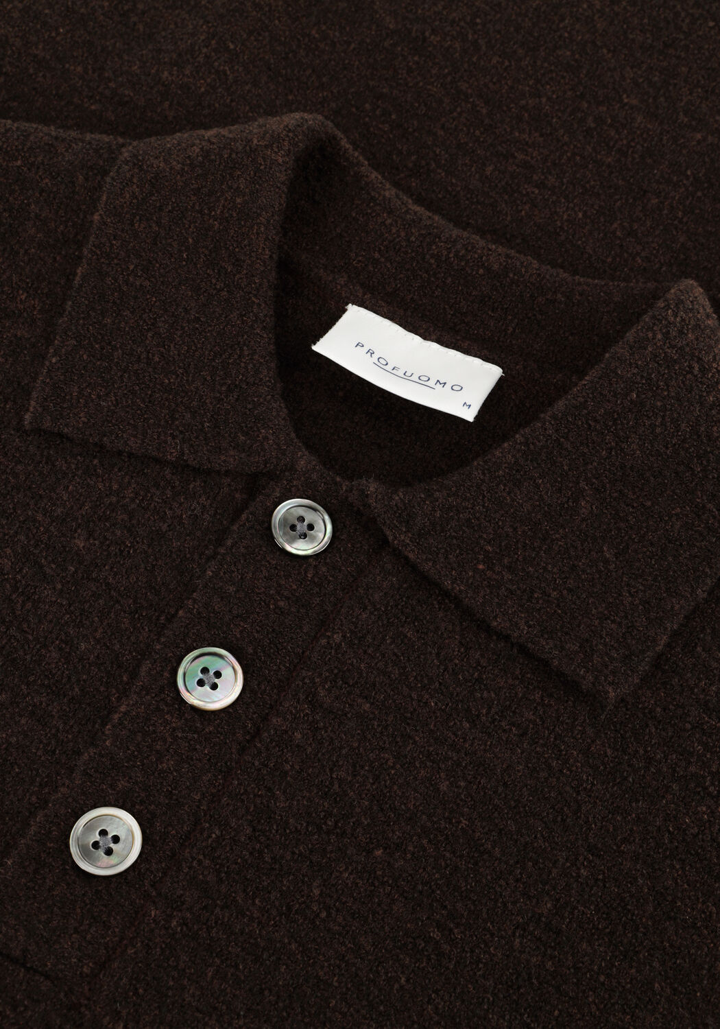 Braune PROFUOMO Polo-Shirt POLO LS SNOW - large