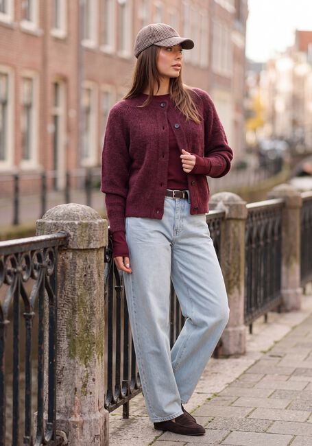 Bordeaux SELECTED WOMEN Top SLFMANJA LS O-NECK - large