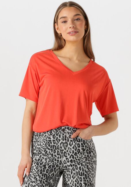 Orangene OBJECT T-shirt OBJANNIE RE S/S V-NECK TOP - large