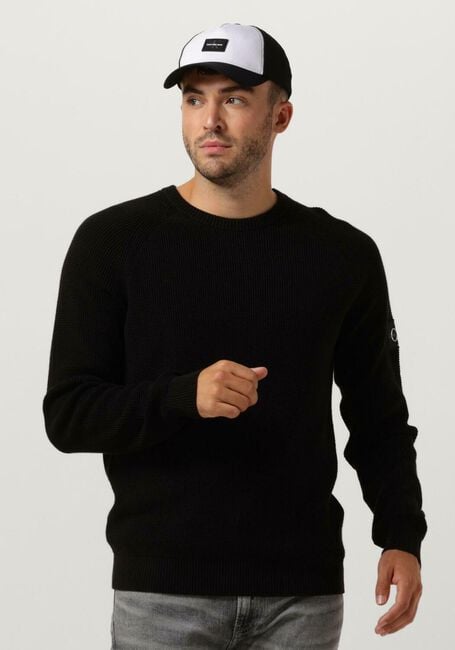 Schwarze CALVIN KLEIN Sweatshirt BADGE EASY SWEATER - large