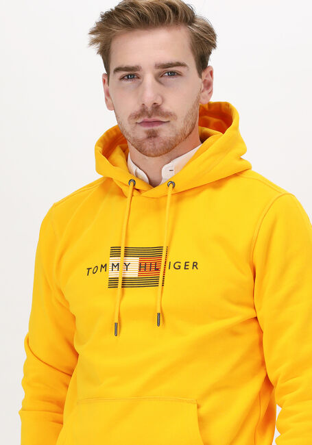 Gelbe TOMMY HILFIGER Sweatshirt LINES HILFIGER HOODY - large