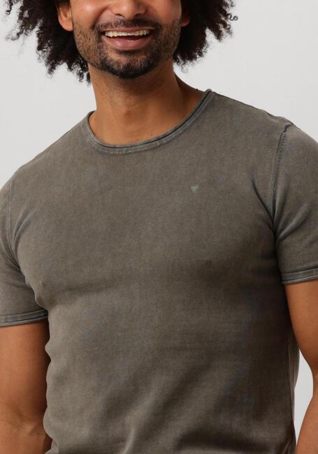 Olive PUREWHITE T-shirt FLAT KNITTED SHIRT SHORTSLEEVE WITH SMALL LOGO ON CHEST - large