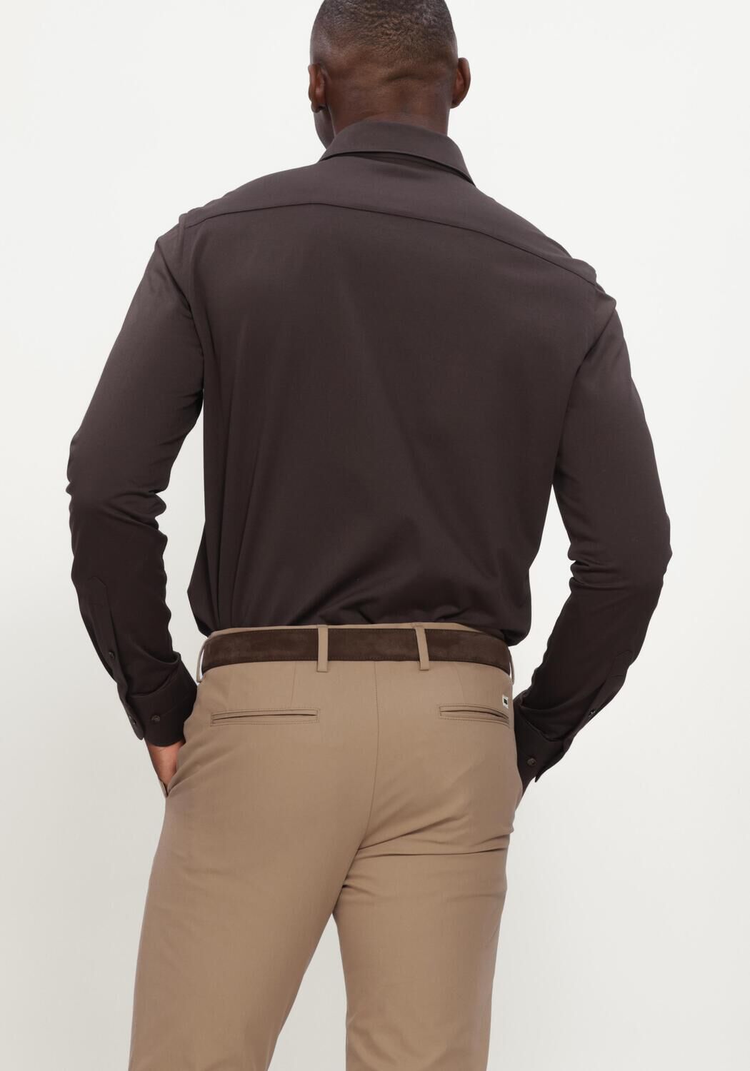 Braune PROFUOMO Klassisches Oberhemd SHIRT X-CUTAWAY - large
