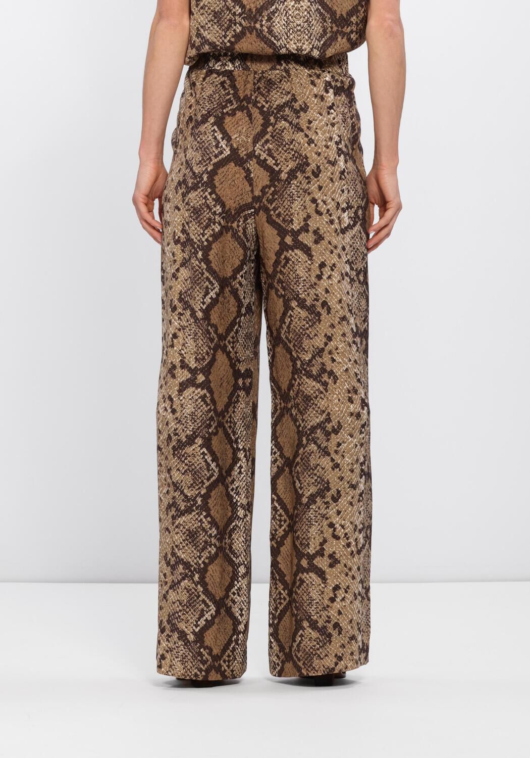 Braune STUDIO ANNELOES Weite Hose MIENKE SNAKE TROUSERS - large