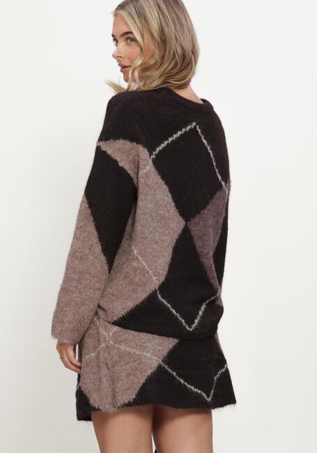 Braune NEO NOIR Pullover INGA CHECK FLUFF KNIT BLOUSE - large