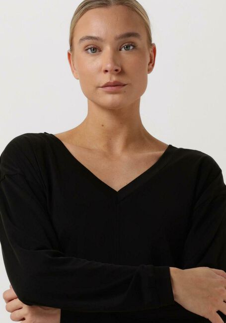 Schwarze SIMPLE Langarmshirts TAMYRA JER-MODAL-22-3 - large