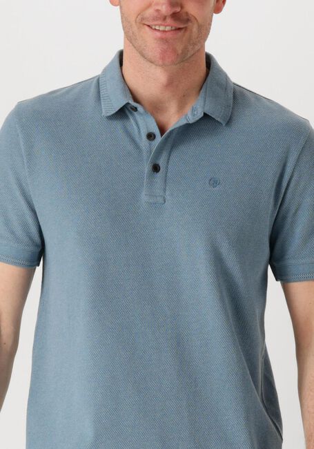 Blaue CAST IRON Polo-Shirt SHORT SLEEVE POLO POPCORN JERSEY MELANGE - large