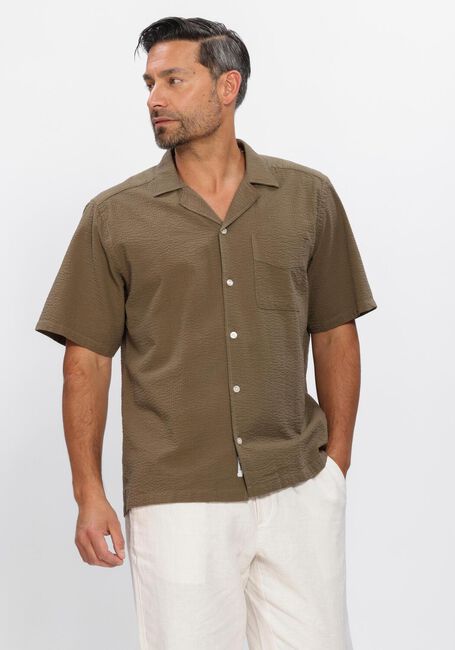 Khaki FOR&Eacute;T Casual-Oberhemd PEER SEERSUCKER REGULAR SS SHIRT - large