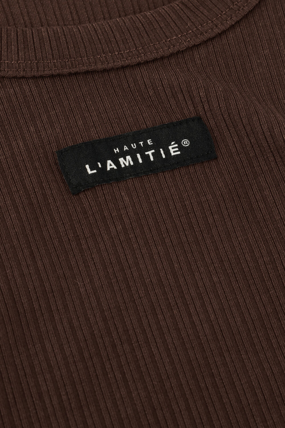 Braune HAUTE L'AMITI&Eacute; Top RIB BADGE TANK - large