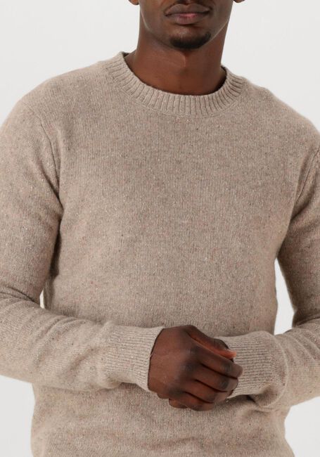 Beige SELECTED MEN Pullover SLHNEIL LS KNIT NEPS CREW NECK - large