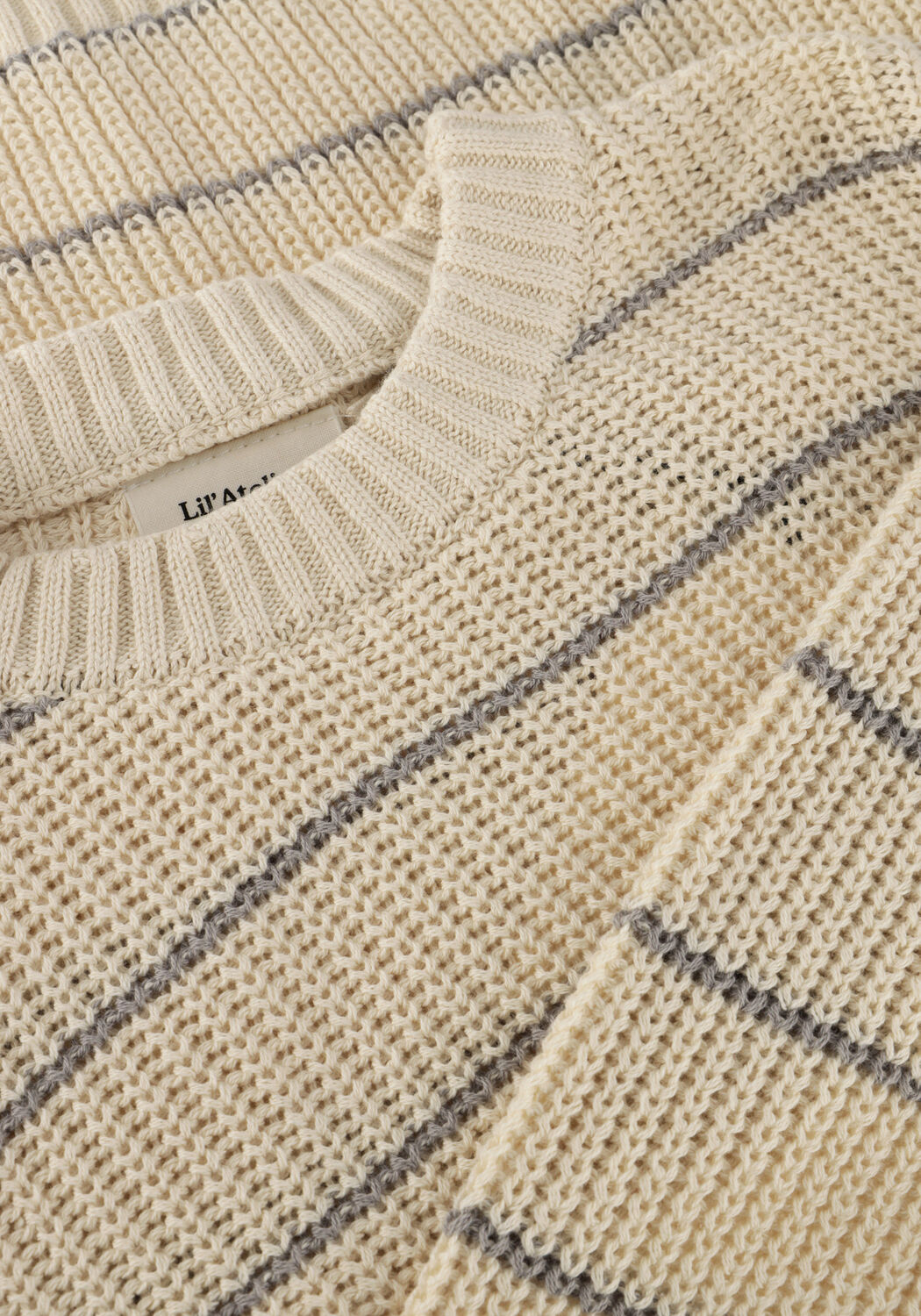 Ecru LIL' ATELIER Pullover NMMEMLEN LS KNIT STRIPES LIL - large