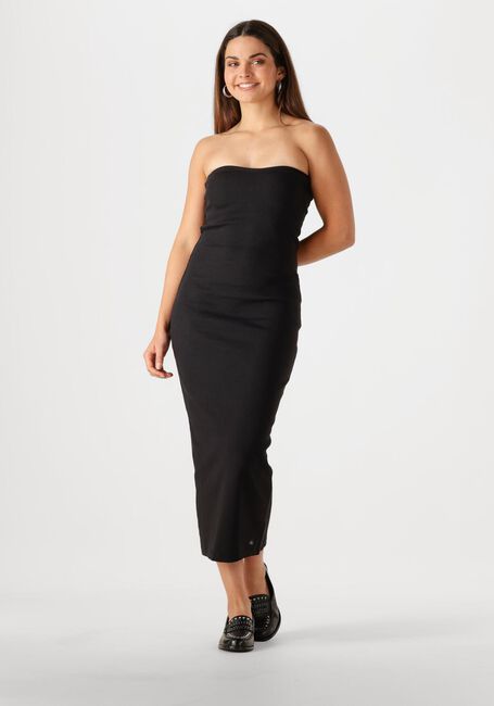 Schwarze CALVIN KLEIN Midikleid WOVEN LABEL RIB SLEEVELESS DRESS - large