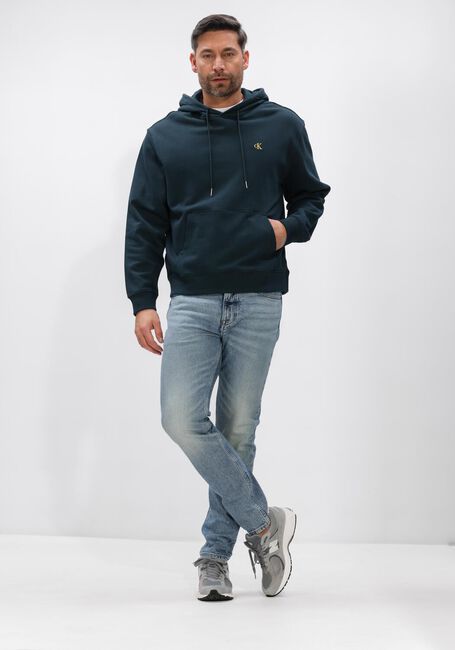 Petrol CALVIN KLEIN Sweatshirt LS 350TERRY EU MONOGRAM HOODIE - large