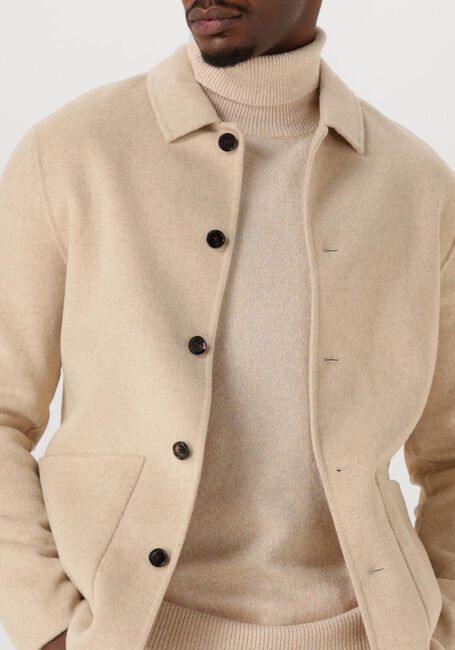 Sand PROFUOMO Overshirt OVERSHIRT WOOL BUTTON - large
