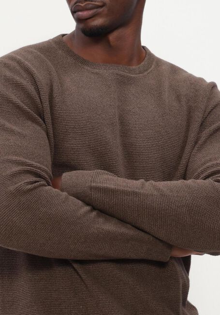 Braune SELECTED MEN Pullover SLHROSS LS KNIT STRUCTURE CREW NECK NOOS - large