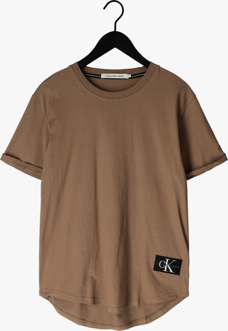 Braune CALVIN KLEIN T-shirt BADGE TURN UP SLEEVE - large