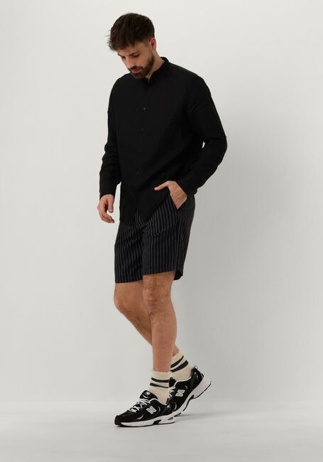 Schwarze SELECTED HOMME Kurze Hose SLHREGULAR OWEN LINEN SHORTS - large