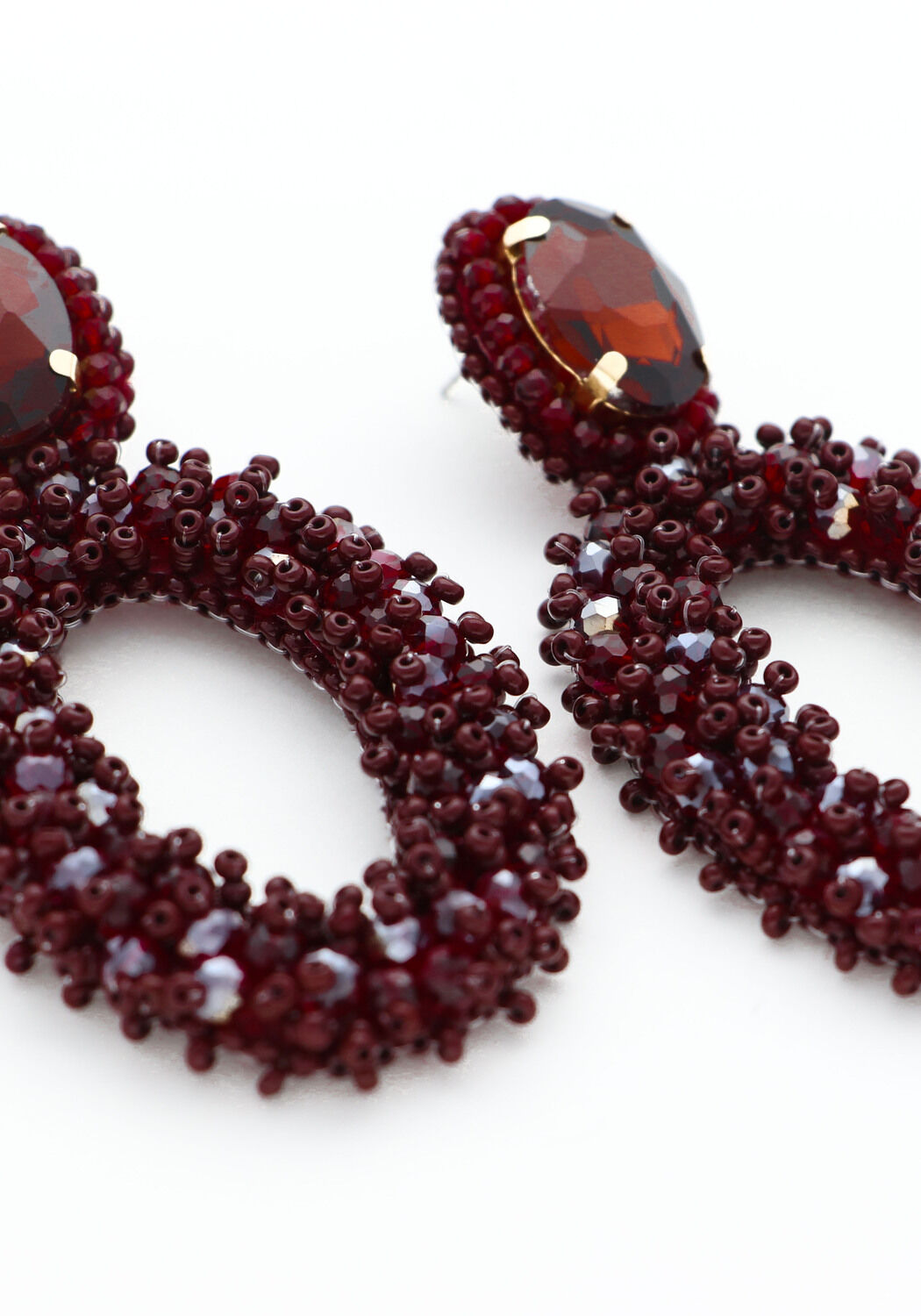 Bordeaux PAULIE POCKET Ohrringe STONE OVAL LIZZY EARRINGS - large