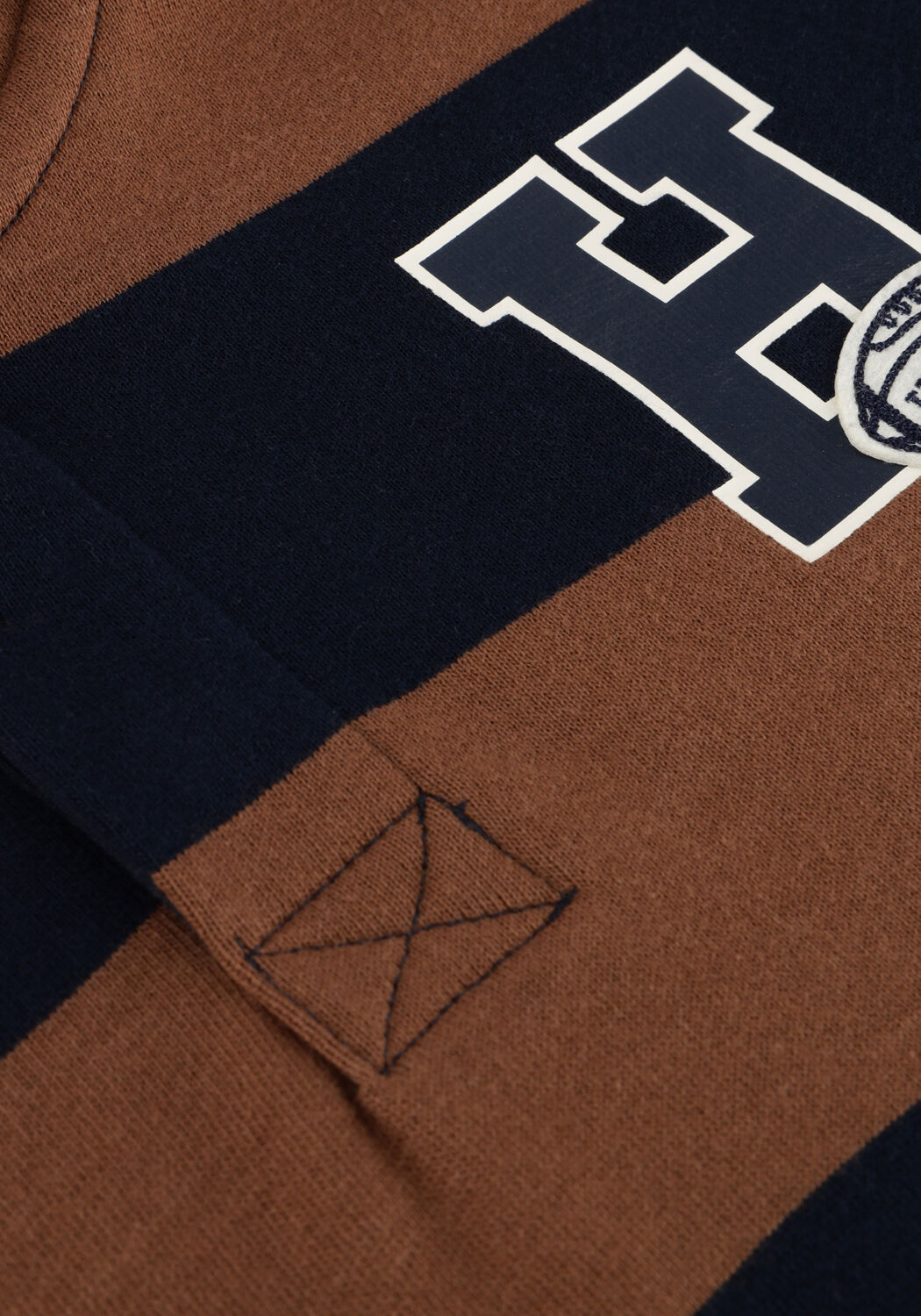 Mehrfarbige/Bunte TOMMY HILFIGER Pullover VARSITY STRIPE BUTTON HOODIE - large