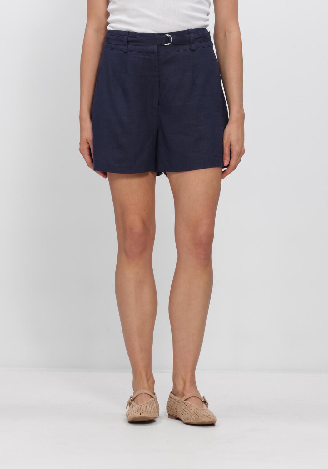Dunkelblau Y.A.S. Hosen YASAGANA HW LINEN BLEND MINI SHORTS S - large