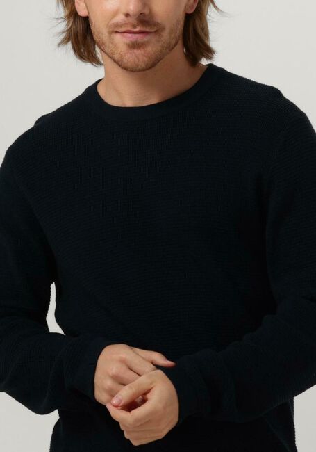 Blaue SELECTED HOMME Pullover ROCKS LS KNIT CREW NECK W NAW - large
