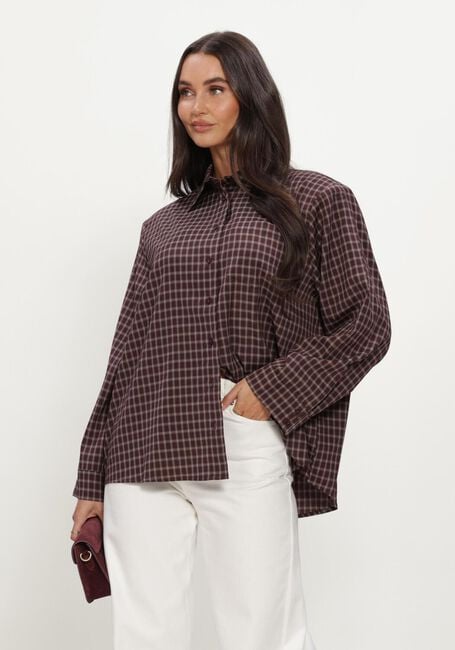 Braune NEO NOIR Blusen ANELLA CHECK SHIRT - large